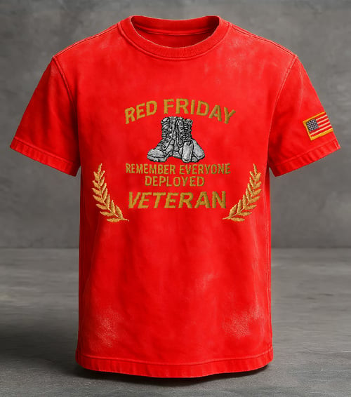 Red Friday Memorial Day T-Shirt Remember Everyone Deployed Clothing Gift For Patriots - Tradiviet - Image 2