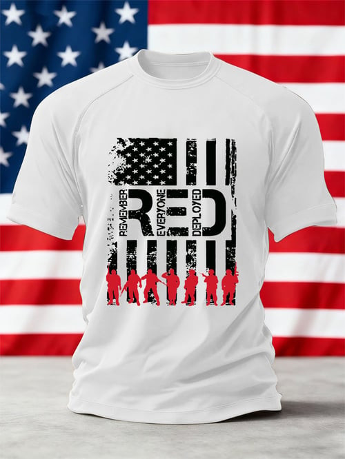 Red Friday T-Shirt Remember Everyone Deployed American Flag Crewneck Gift For Brother - Tradiviet - Image 2