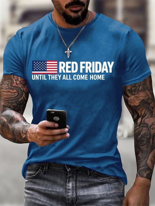 Red Friday T-Shirt Until They All Come Home Clothing Patriotic Gifts For Dad - Tradiviet - Image 4
