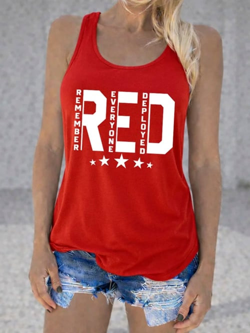 Red Friday Tank Top Remember Everyone Deployed Apparel Gift For Daughter - Tradiviet