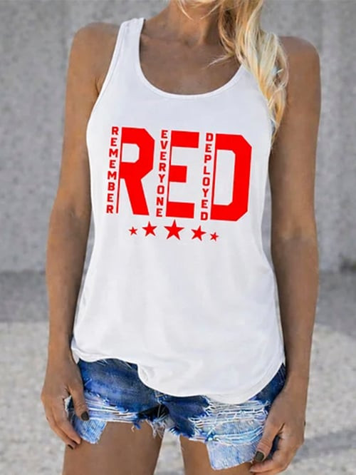Red Friday Tank Top Remember Everyone Deployed Apparel Gift For Daughter - Tradiviet - Image 2