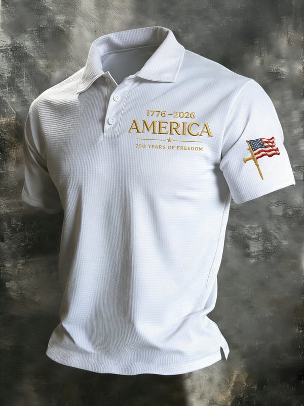 Retro America Polo Shirt 250 Years Of Freedom Clothing Patriotic Gift Ideas - Tradiviet