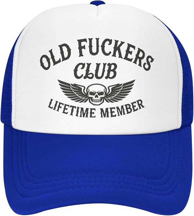 Retro Old Fckers Club Baseball Cap Lifetime Member Skull Wings Hat Gift For Dad - Tradiviet - Image 2