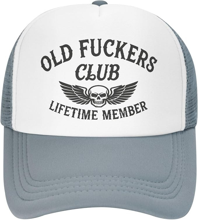 Retro Old Fckers Club Baseball Cap Lifetime Member Skull Wings Hat Gift For Dad - Tradiviet - Image 4
