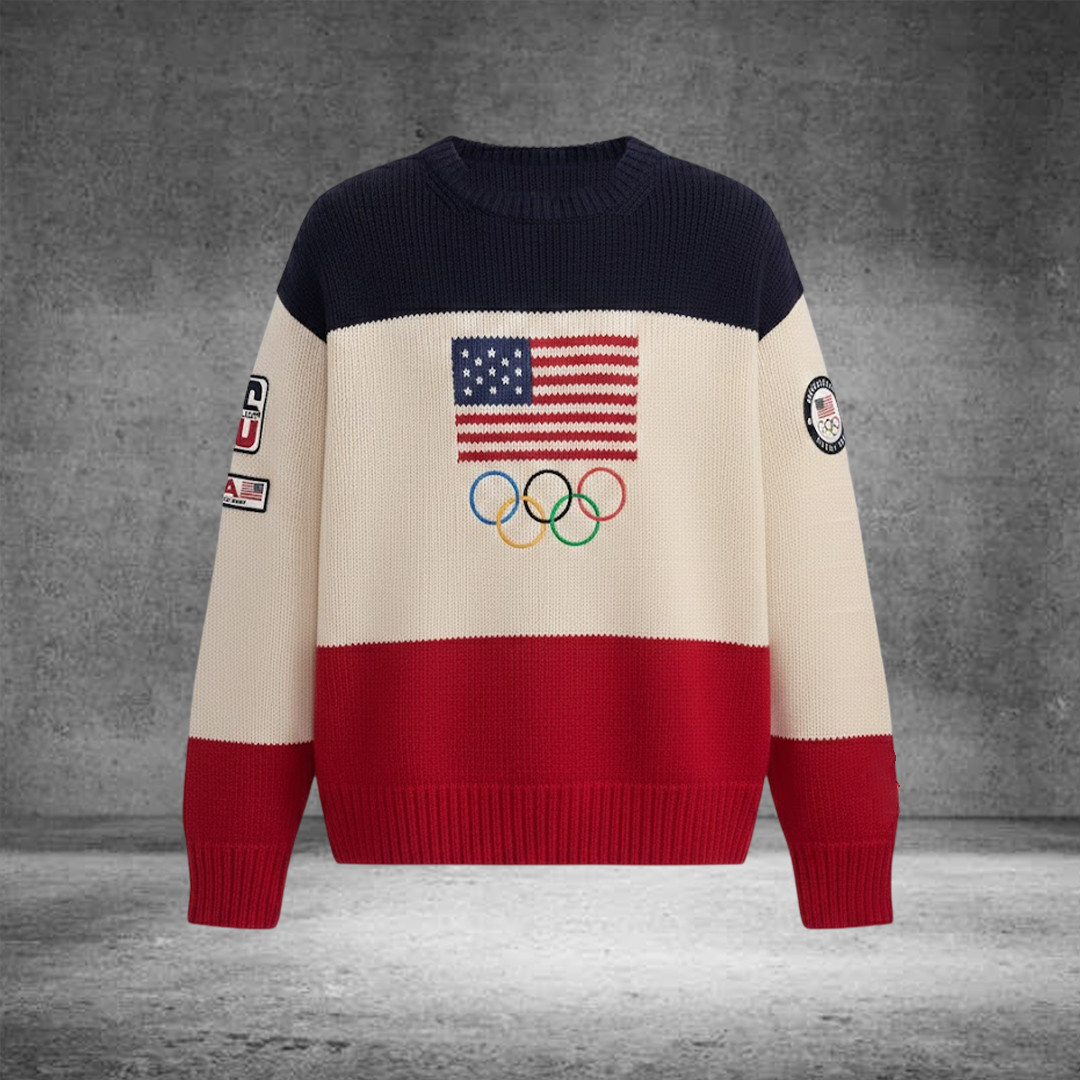 RL Team USA Closing Ceremony Sweater Knit Milano Cortina Winter Olympics 2026 Apparel - Tradiviet - Image 2