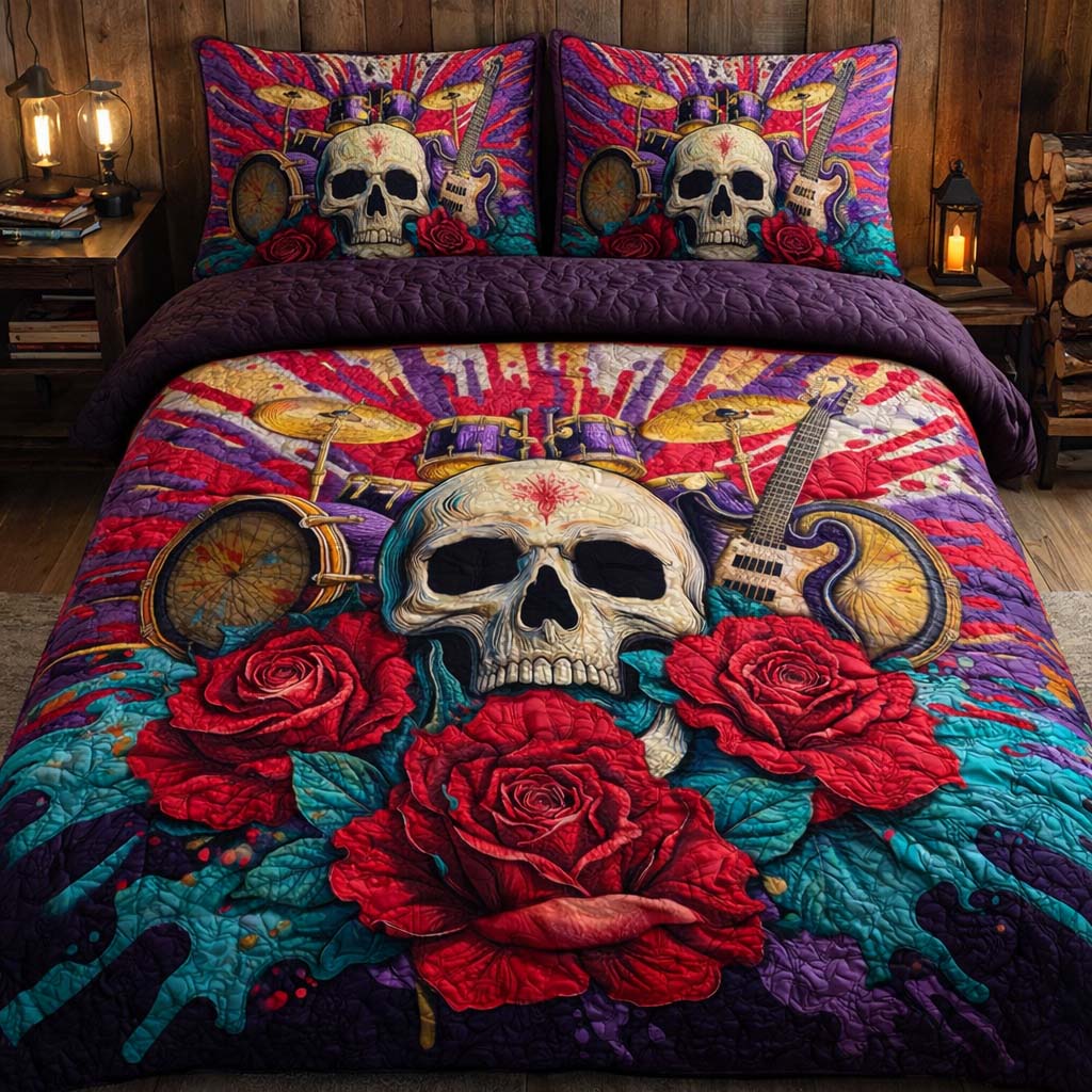 Rock Bloom Quilted Bedding Set Bedroom Decorations Gift For Bold Decor - Tradiviet