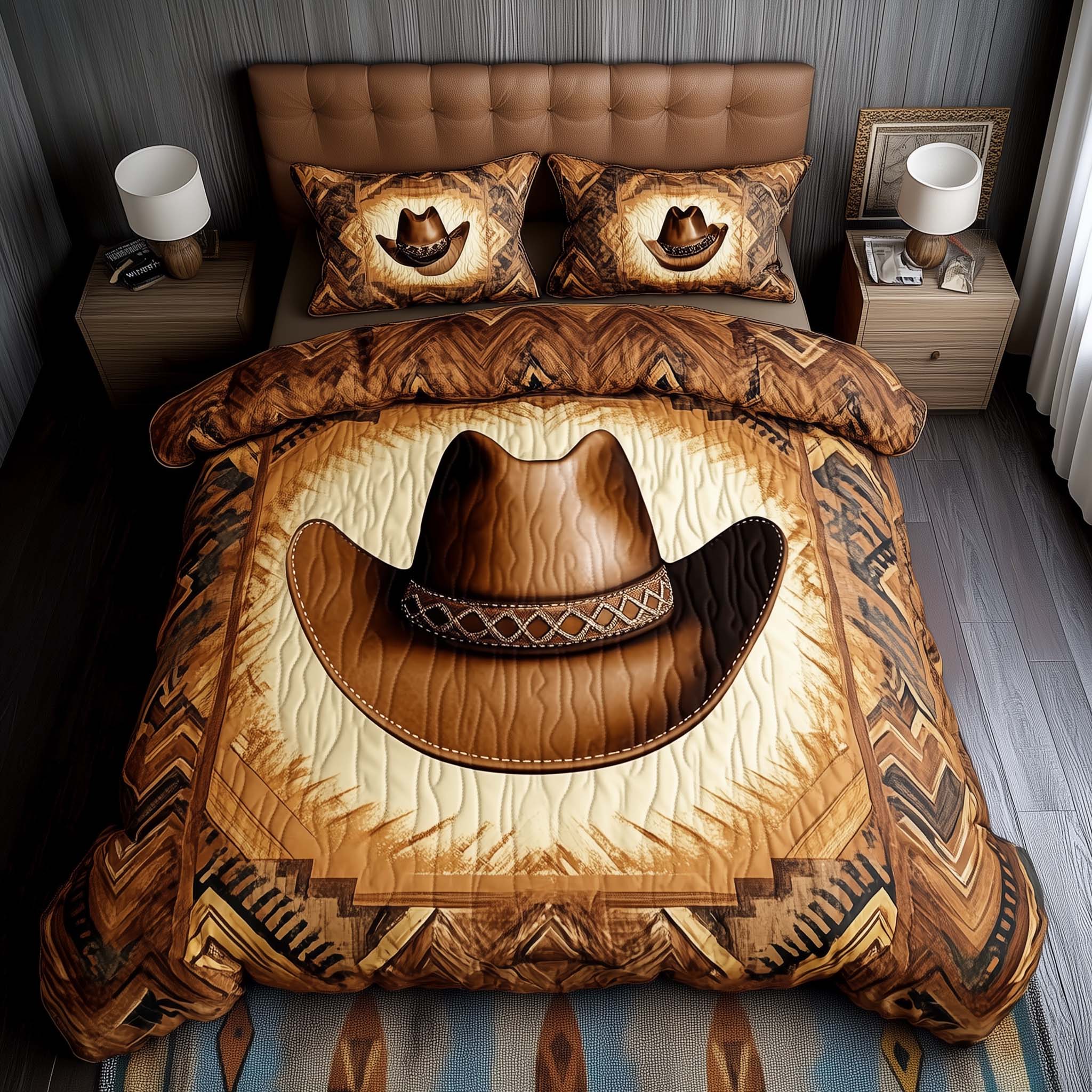 Rodeo Roundup Quilted Bedding Set Holiday Home Deco Gift For Western Lovers - Tradiviet