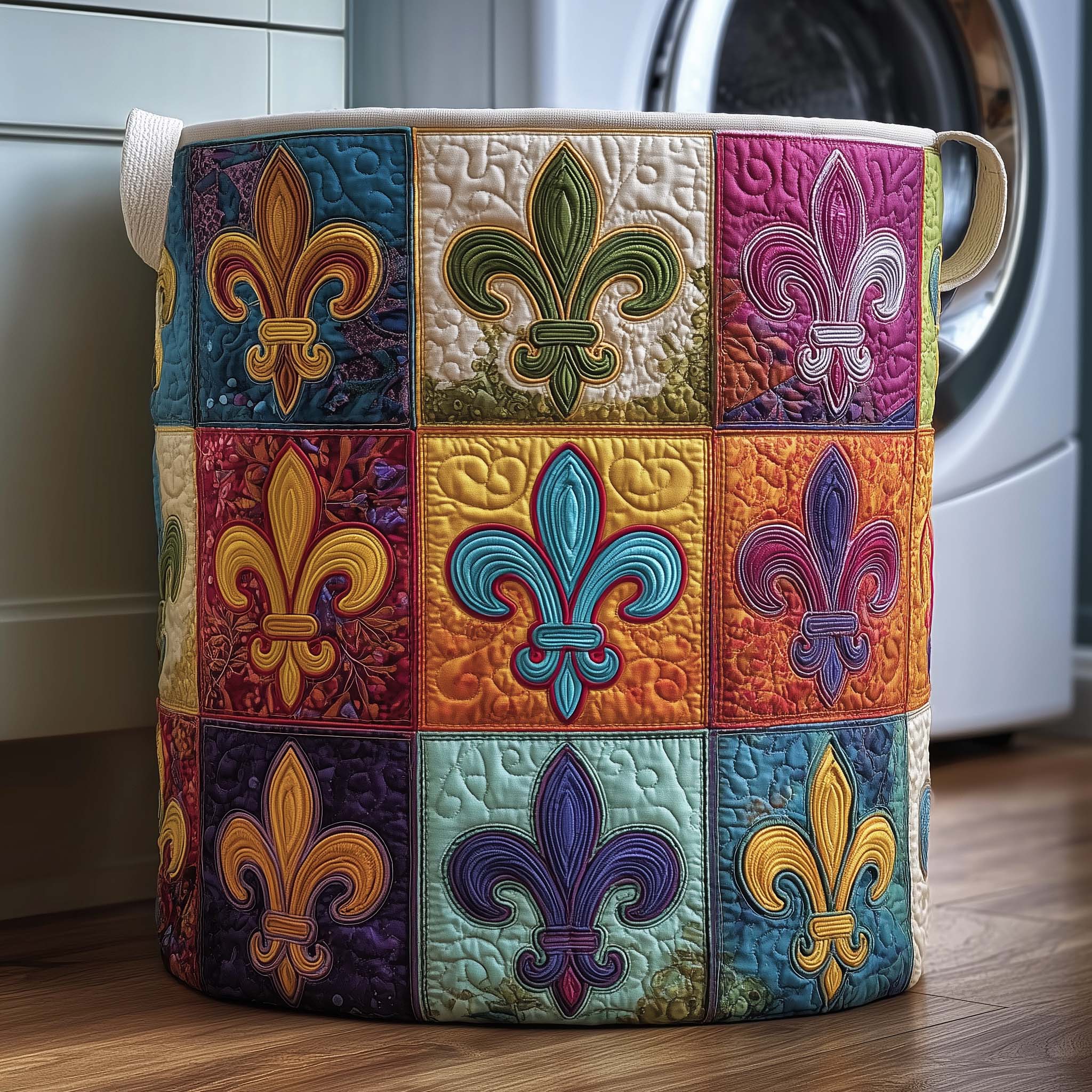 Royal Fleur Quilted Laundry Basket Cool Laundry Hamper Great Mother's Day Gifts - Tradiviet