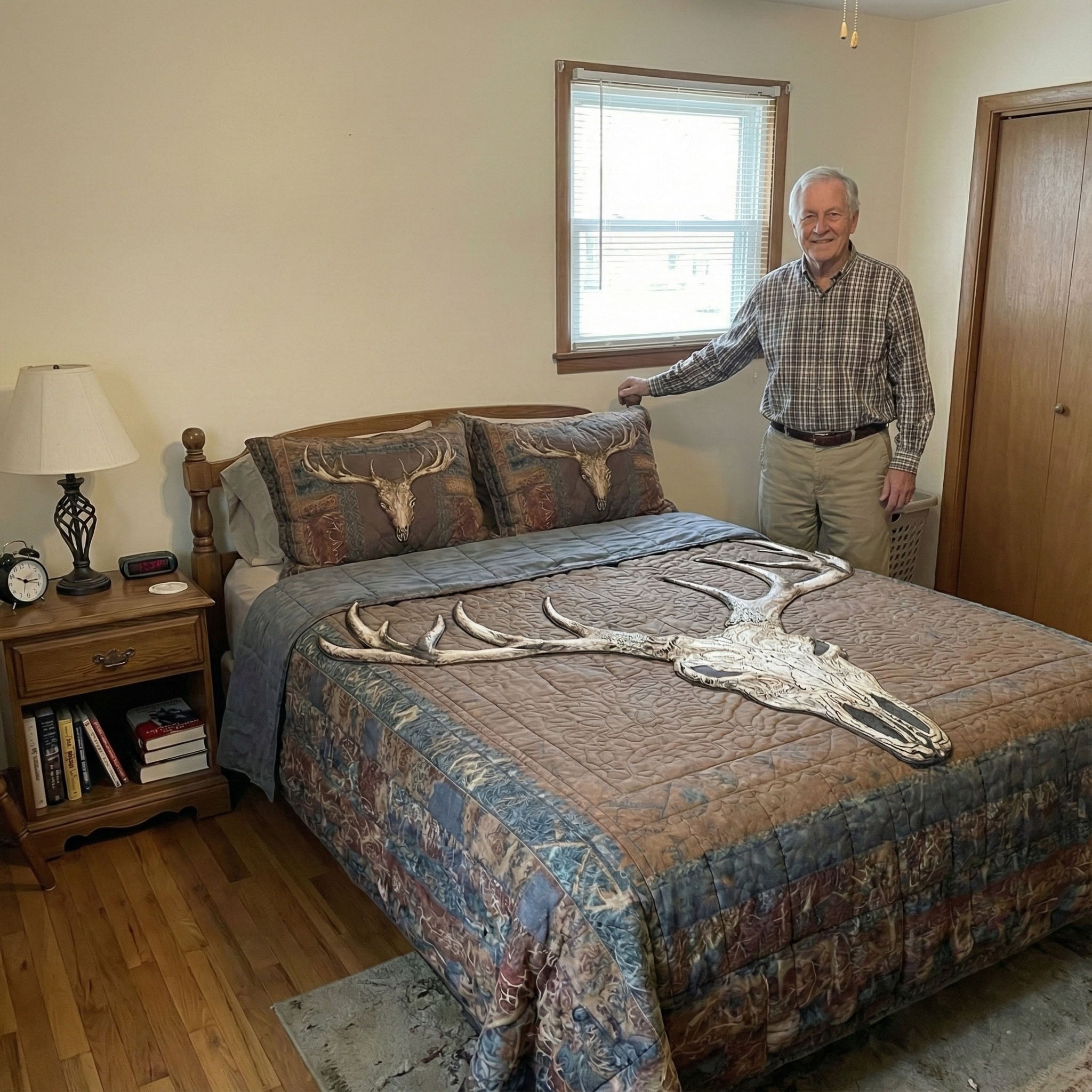 Rustic Antler Quilted Bedding Set Bed Room Decoration Antlers Best Gift Father's Day - Tradiviet - Image 2