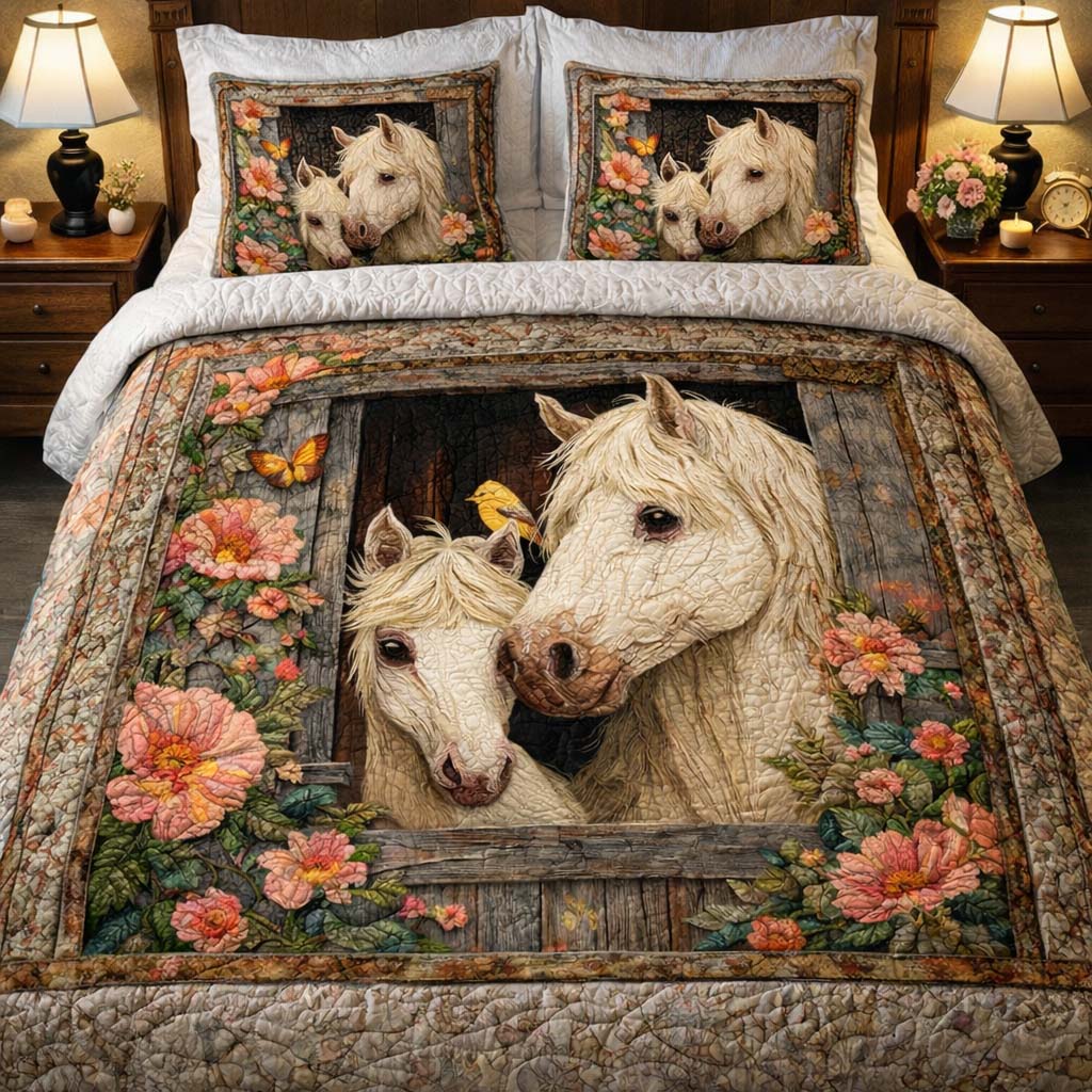 Rustic Barn Companions Quilted Bedding Set Bedroom Decorations Gift For Animal Lovers - Tradiviet