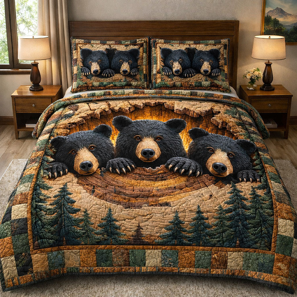 Rustic Guardian Quilted Bedding Set Holiday Home Decor Ideal Gift For Rustic Elegance Fans - Tradiviet