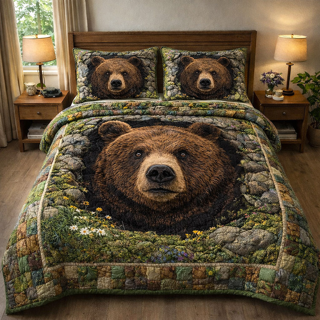 Rustic Guardian Quilted Bedding Set Holiday House Decorations Cozy Gift For Nature Spaces - Tradiviet