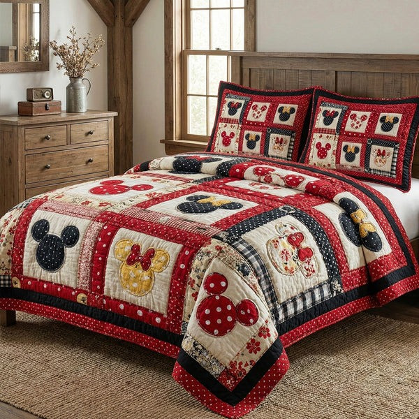 Rustic Harmony Quilted Bedding Set Farmhouse Bedroom Decor Best Gift For Family - Tradiviet