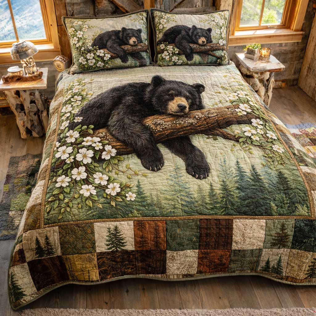 Rustic Wilderness Quilted Bedding Set Holiday Decorations Fathers Day Ideas - Tradiviet