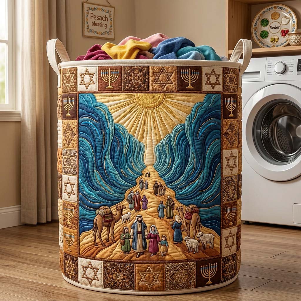Sacred Passage Quilted Laundry Basket Cute Laundry Hamper Best Mothers Day Gifts - Tradiviet