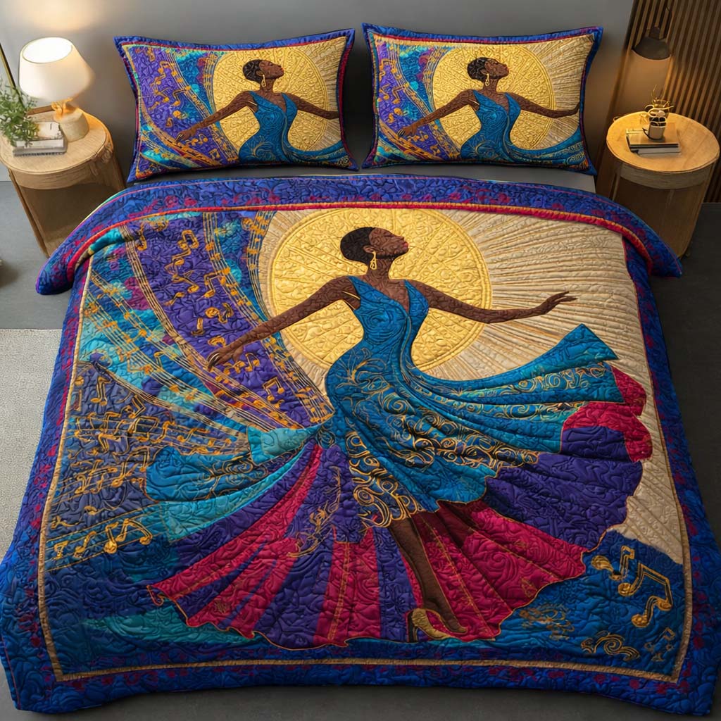 Sacred Rhythm Quilted Bedding Set Room Decoration Items Fathers Day Ideas - Tradiviet