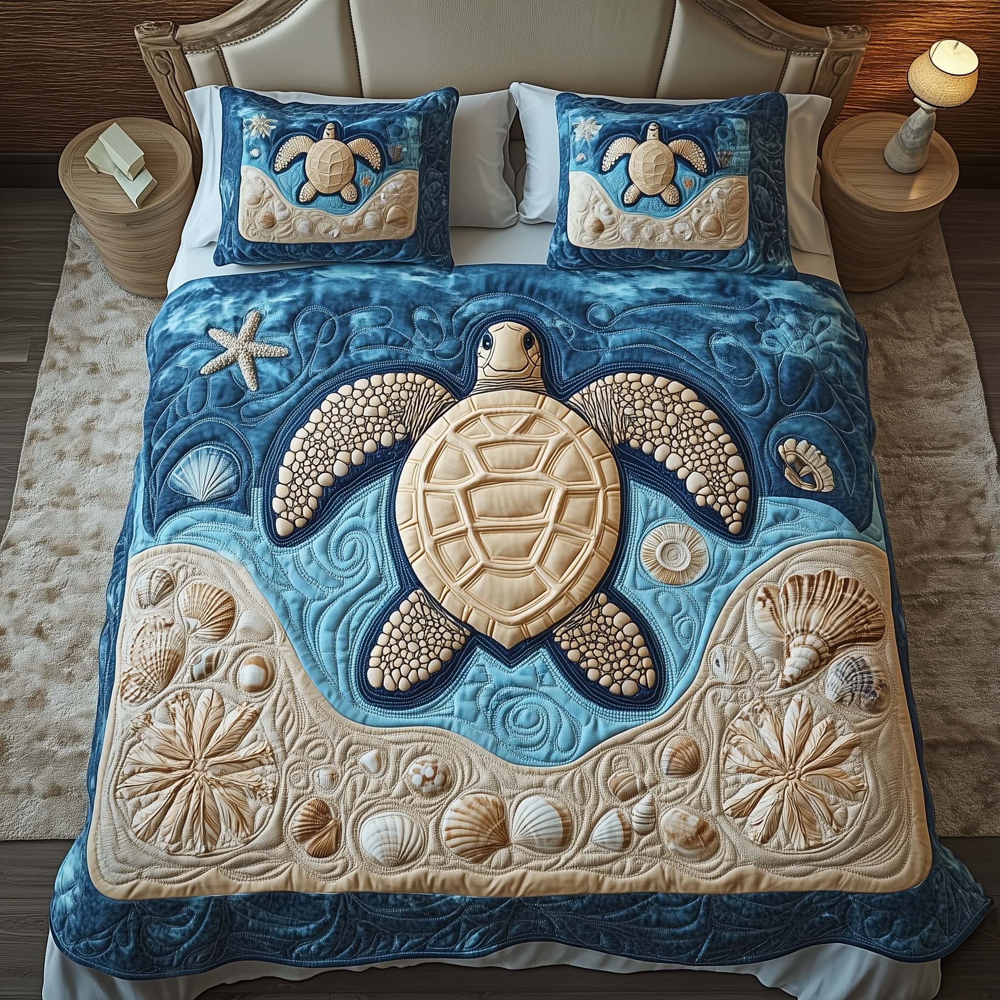 Sacred Turtle Quilted Bedding Set Holiday Home Decorations Turtle Lover Birthday Present Ideas For Mom - Tradiviet
