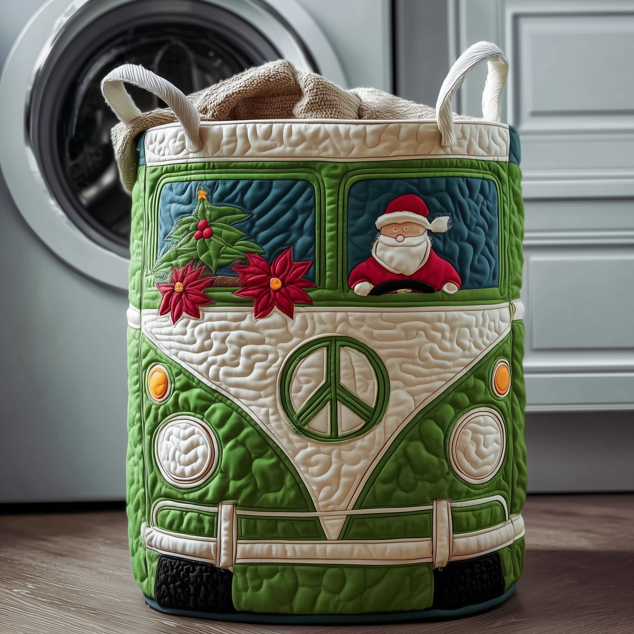 Santa Van Quilted Laundry Basket Best Laundry Hamper Gift Ideas For Dad - Tradiviet