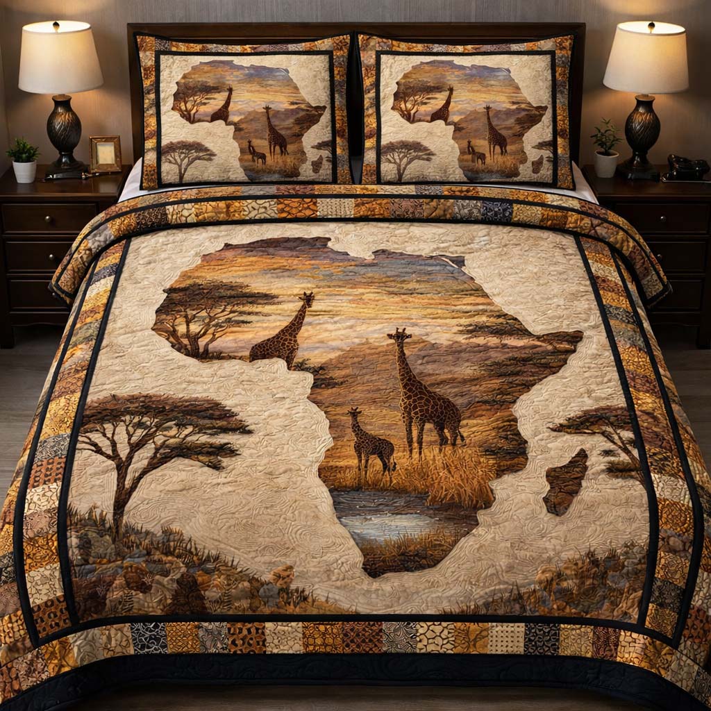 Savanna Spirit Legacy Quilted Bedding Set Holiday Decorations Gift For Nature Fans - Tradiviet