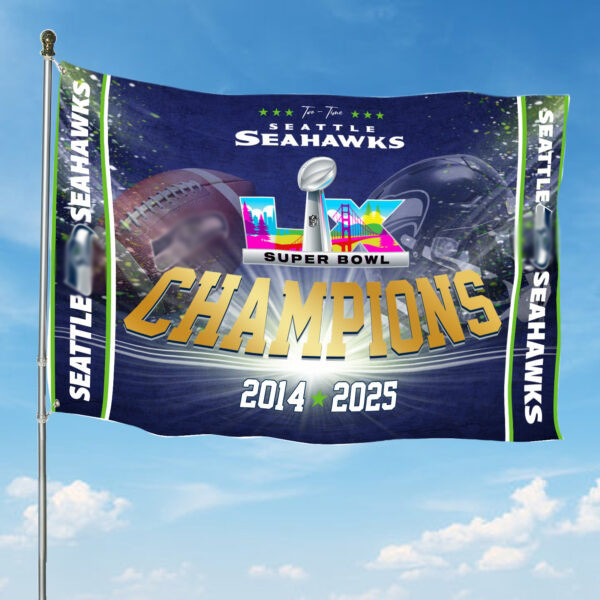 Seahawks Super Bowl Champions Flag Seahawks Champions Merch Home Decor Hawks Pride Gift - Tradiviet