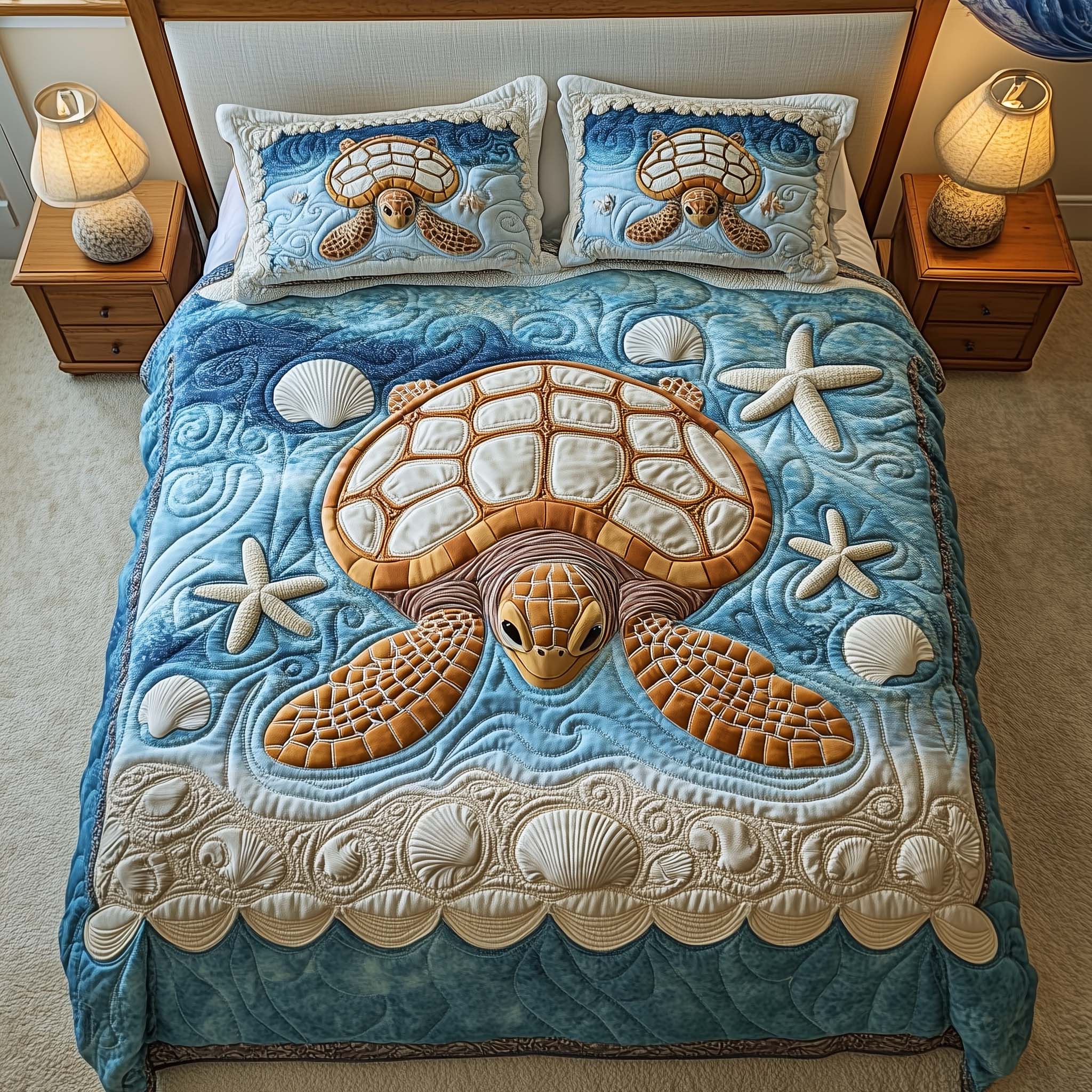 Shell Haven Quilted Bedding Set Room Decoration Items Mother's Day Gift Ideas - Tradiviet
