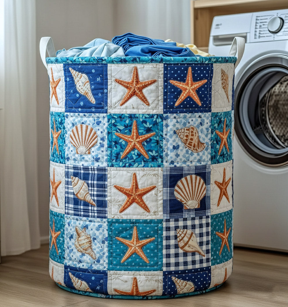 Shoreline Gems Quilted Laundry Basket Funny Baskets Great Father's Day Gifts - Tradiviet