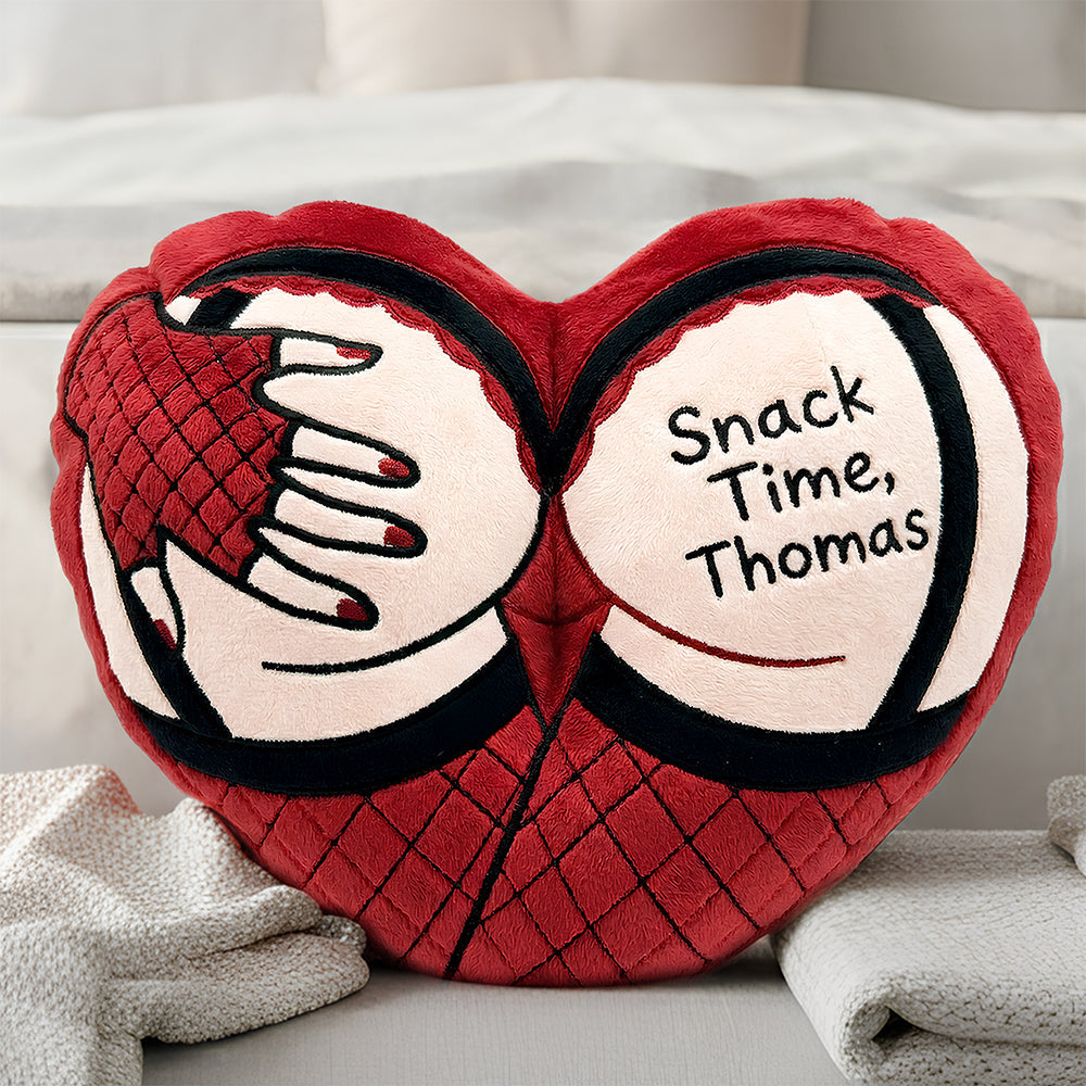 Snack Time Thomas Pillow Funny Heart Couple Plush Valentine Gift For Boyfriend - Tradiviet