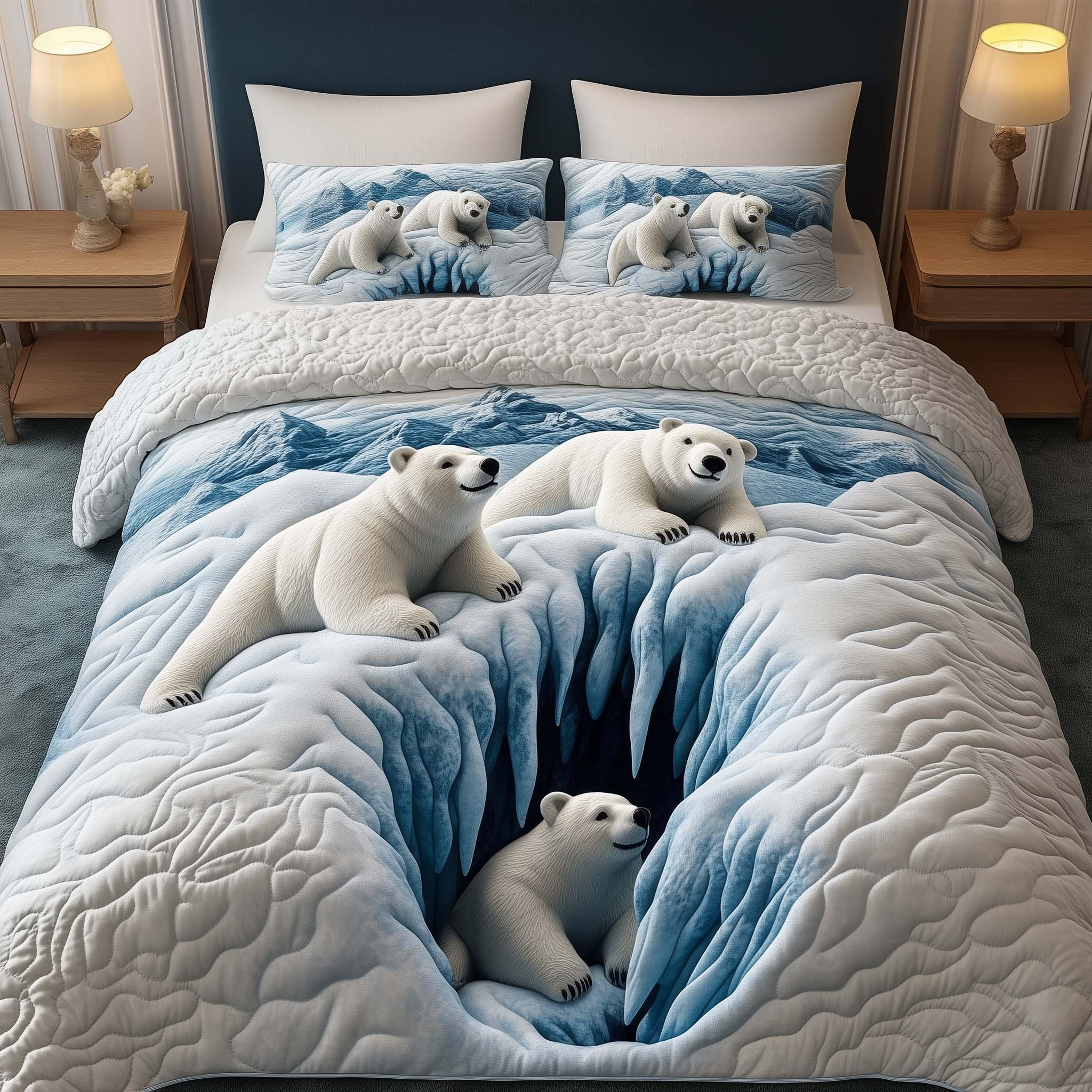 Snow Bear Duvet Cover Set Bedroom Decorations Best Bear Gift Ideas - Tradiviet