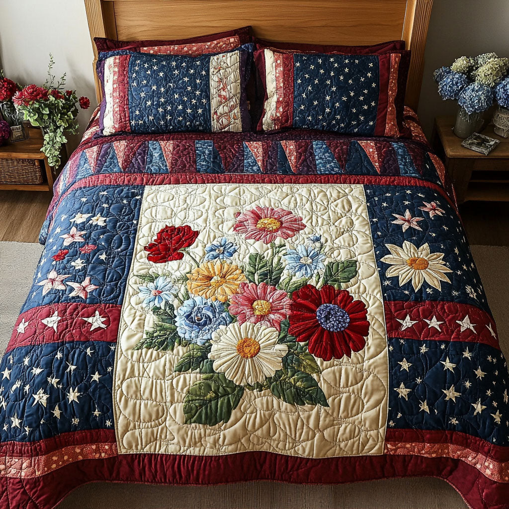 Soft Petal  Quilted Bedding Set  Duvet Covers 4Th Of July Neighbor Gifts