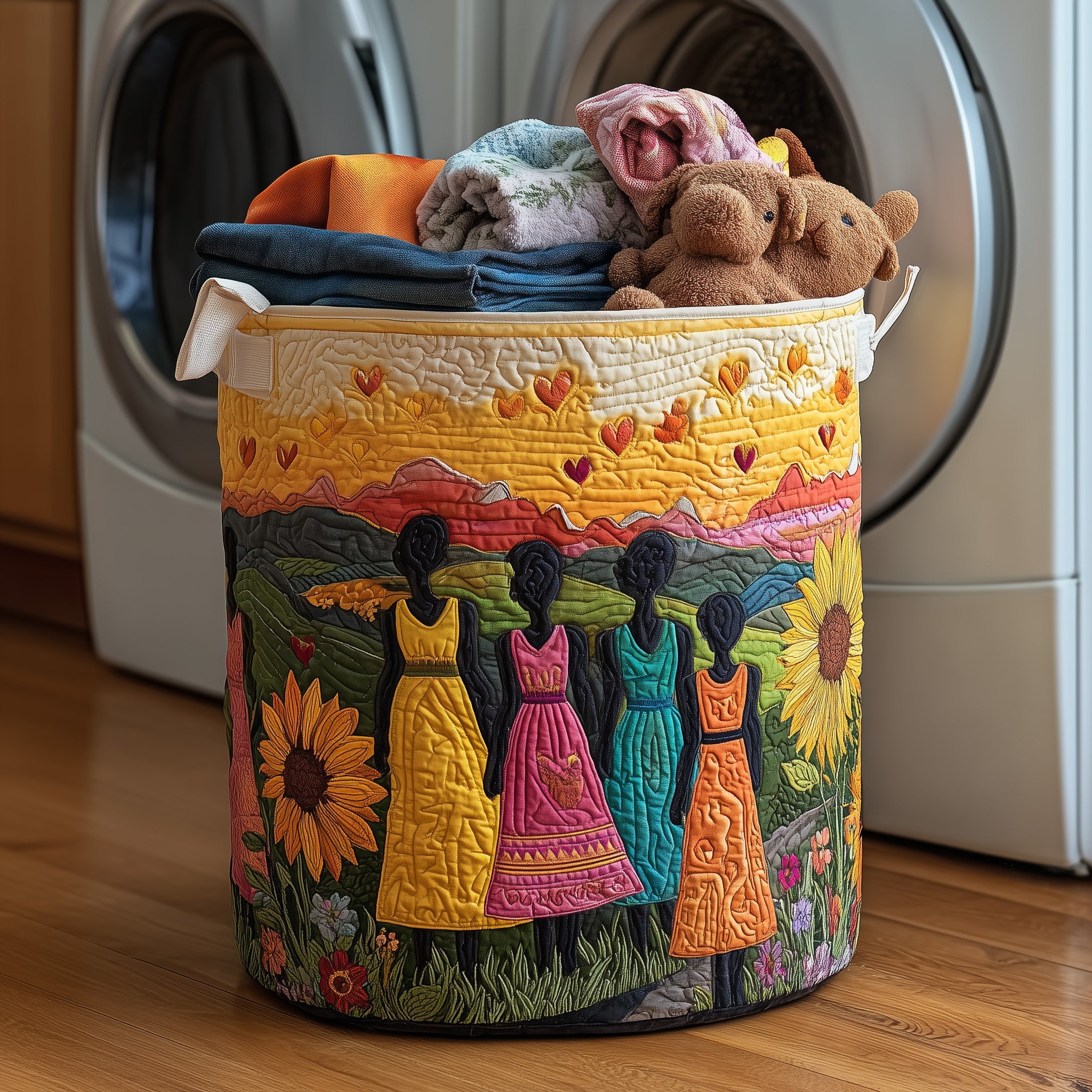 Soulbound Roots Quilted Laundry Basket Nice Storage Baskets Presents For Daughter - Tradiviet