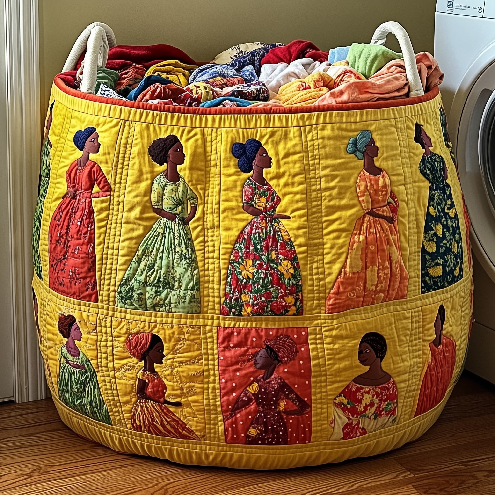 Soulbound Roots Quilted Laundry Basket Washroom Decor Baskets Gifts For Mom - Tradiviet
