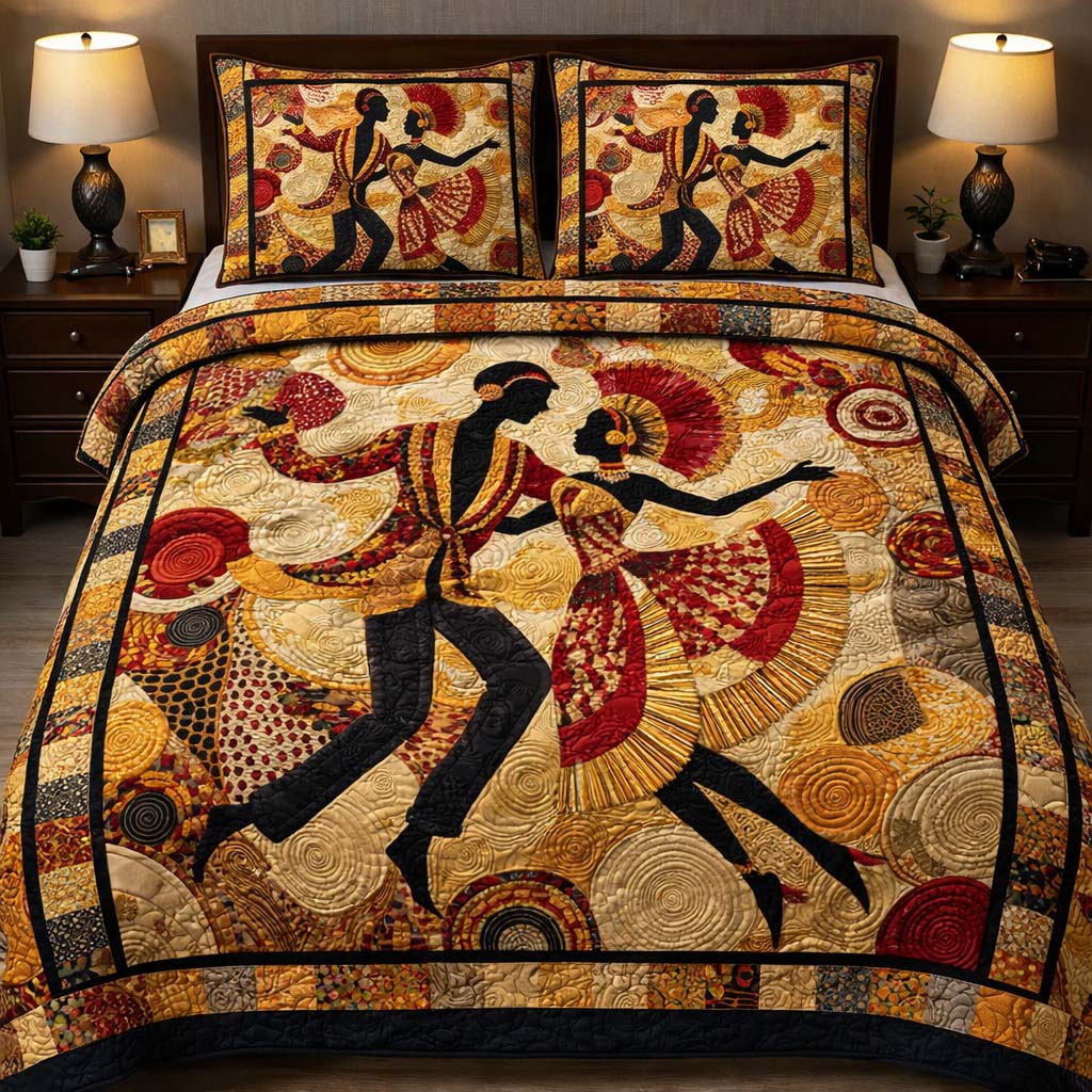 Spirits Of Africa Quilted Bedding Set Holiday Home Decor Ideas Gift For African Culture Enthusiasts - Tradiviet