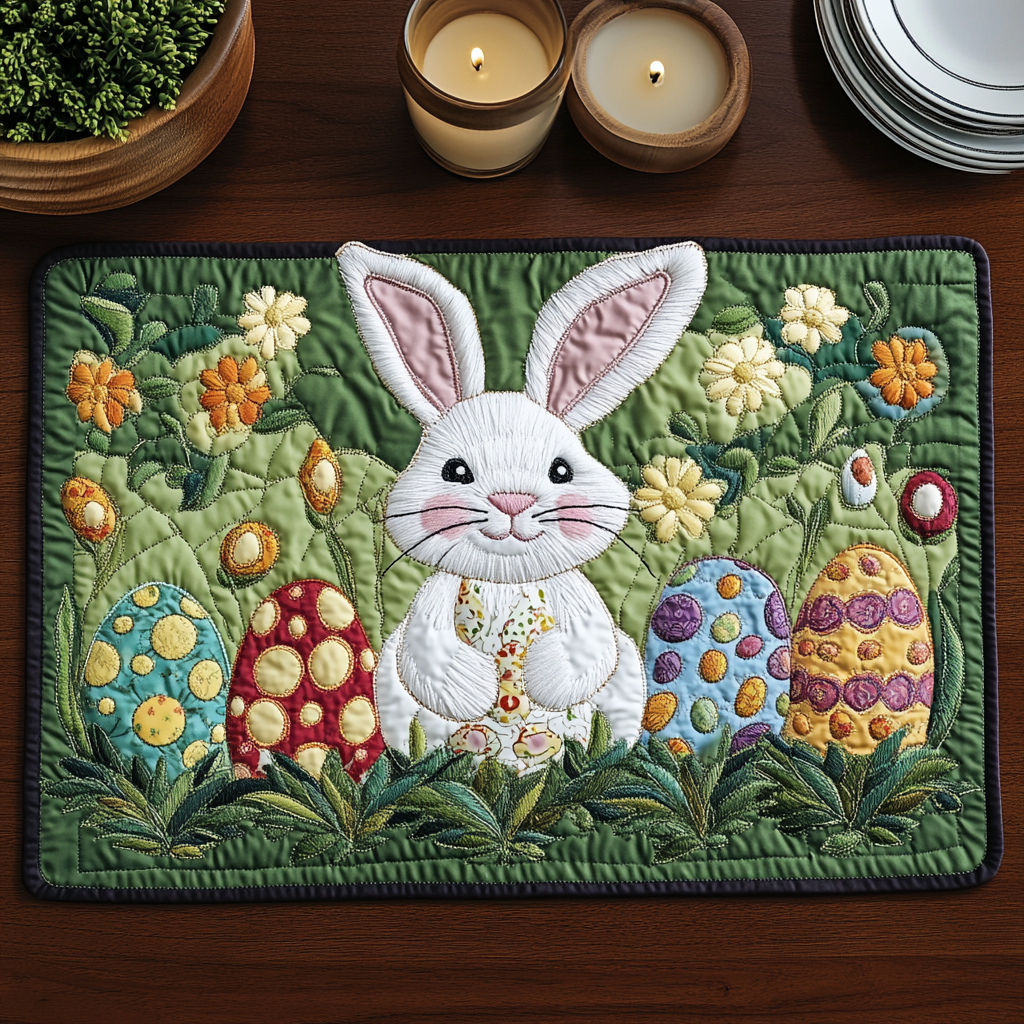 Spring Hop Quilted Place Mat Spring Nature Inspired Table Decor Gift For Family - Tradiviet