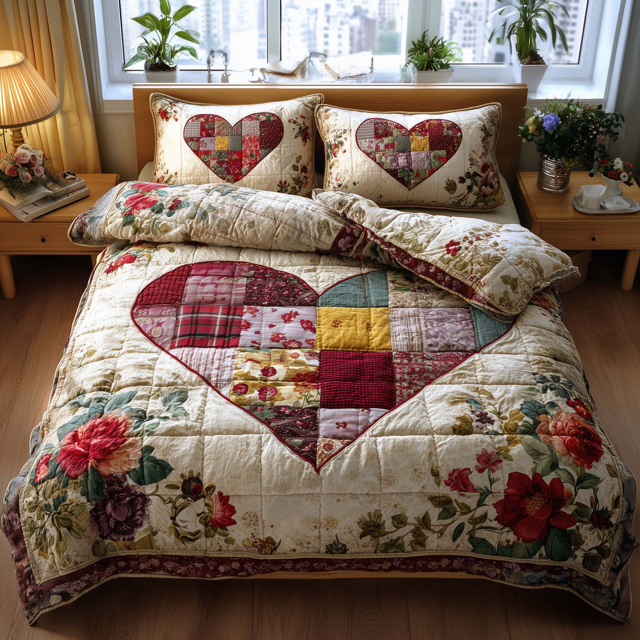 Spring Patch Quilted Bedding Set Autumn Inspired Bedroom Spring Patch Good Gifts For Brothers - Tradiviet