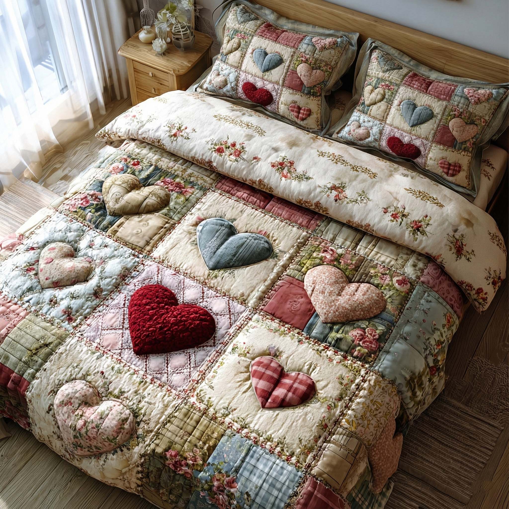 Spring Patch Quilted Bedding Set Holiday Home Decor Ideas Gift For Spring Patch Lovers - Tradiviet