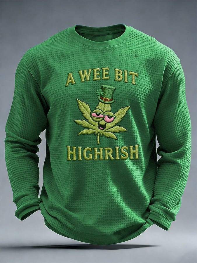 St Patrick Day Long Sleeve Shirt A Wee Bit Highrish Quote Shirt Irish Spirit Wear - Tradiviet - Image 3