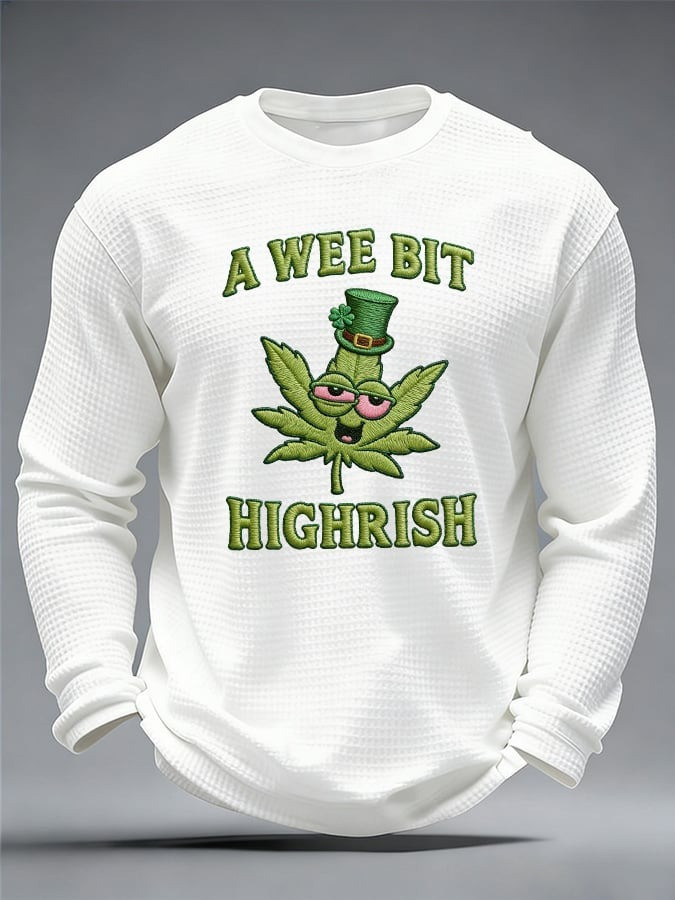 St Patrick Day Long Sleeve Shirt A Wee Bit Highrish Quote Shirt Irish Spirit Wear - Tradiviet - Image 2
