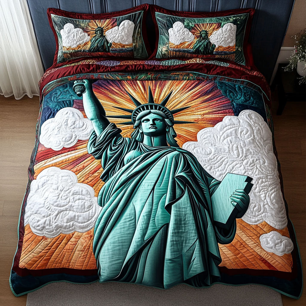 Star Spangled Liberty  Quilted Bedding Set  Best Comforter Sets 4Th Of July Client Gifts