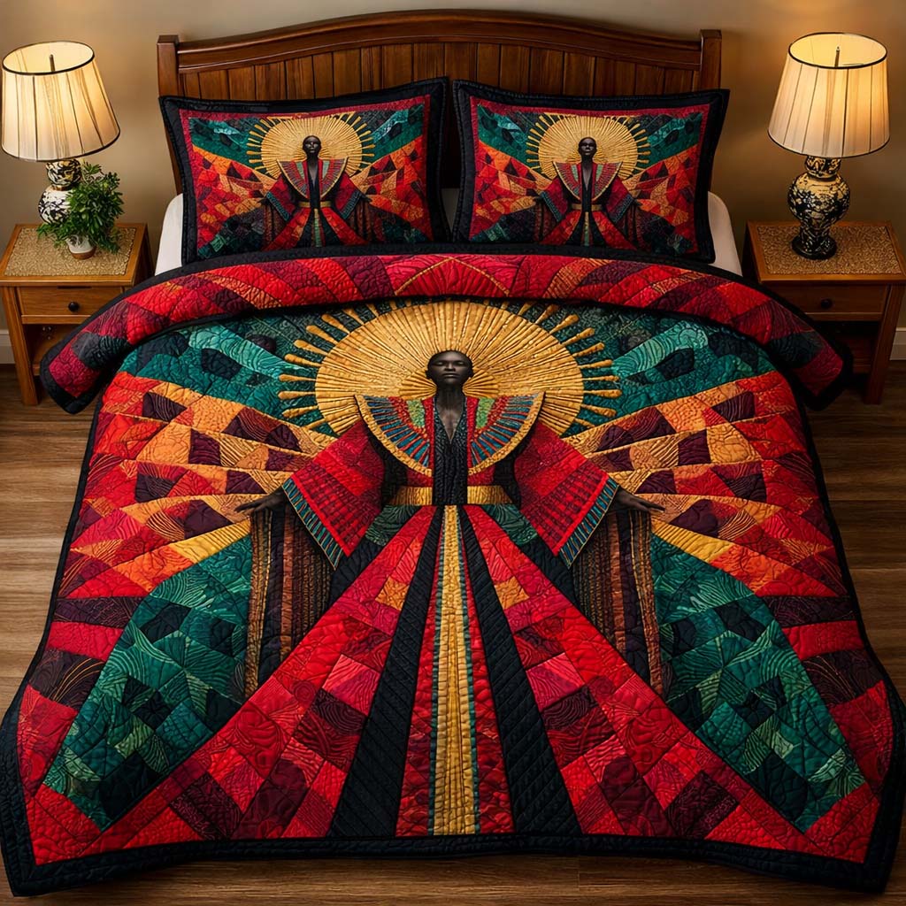Sun Empress Quilted Bedding Set Bedroom Decorations Gift For Vibrant Homes - Tradiviet