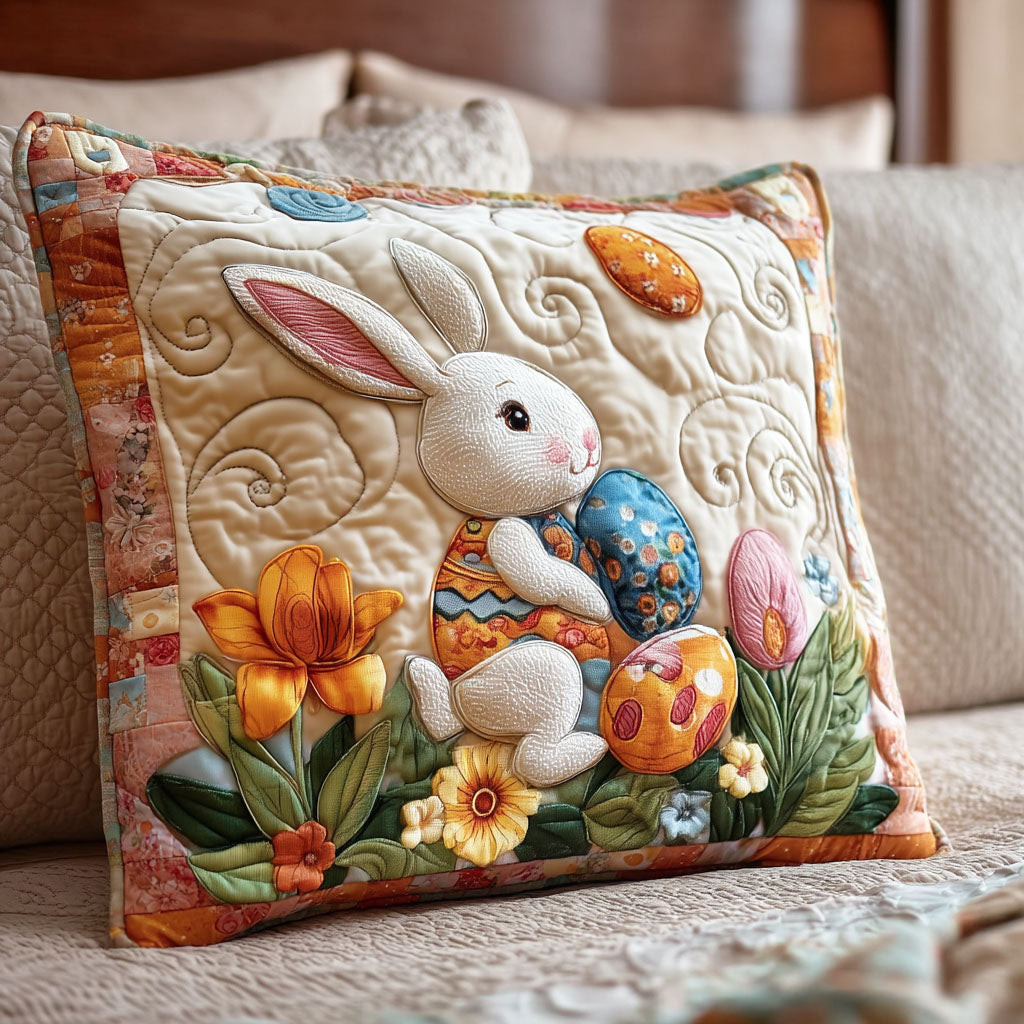 Sweet Spring Quilted Pillow Case Easter Faith Cross Home Decor Comfortable Gift For Grandma - Tradiviet