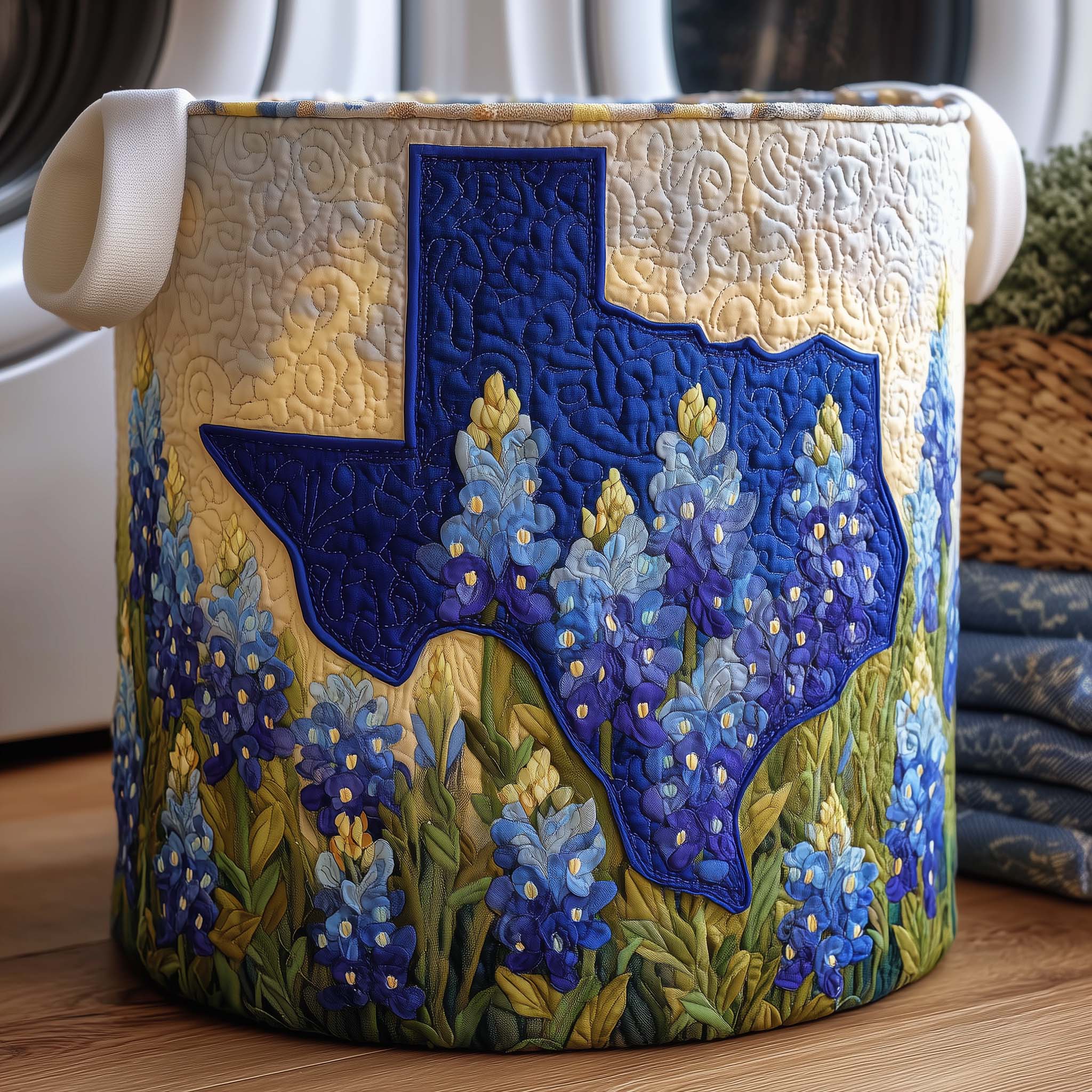 Texas Field Quilted Laundry Basket Adorable Laundry Basket Gifts For Mother In Law - Tradiviet