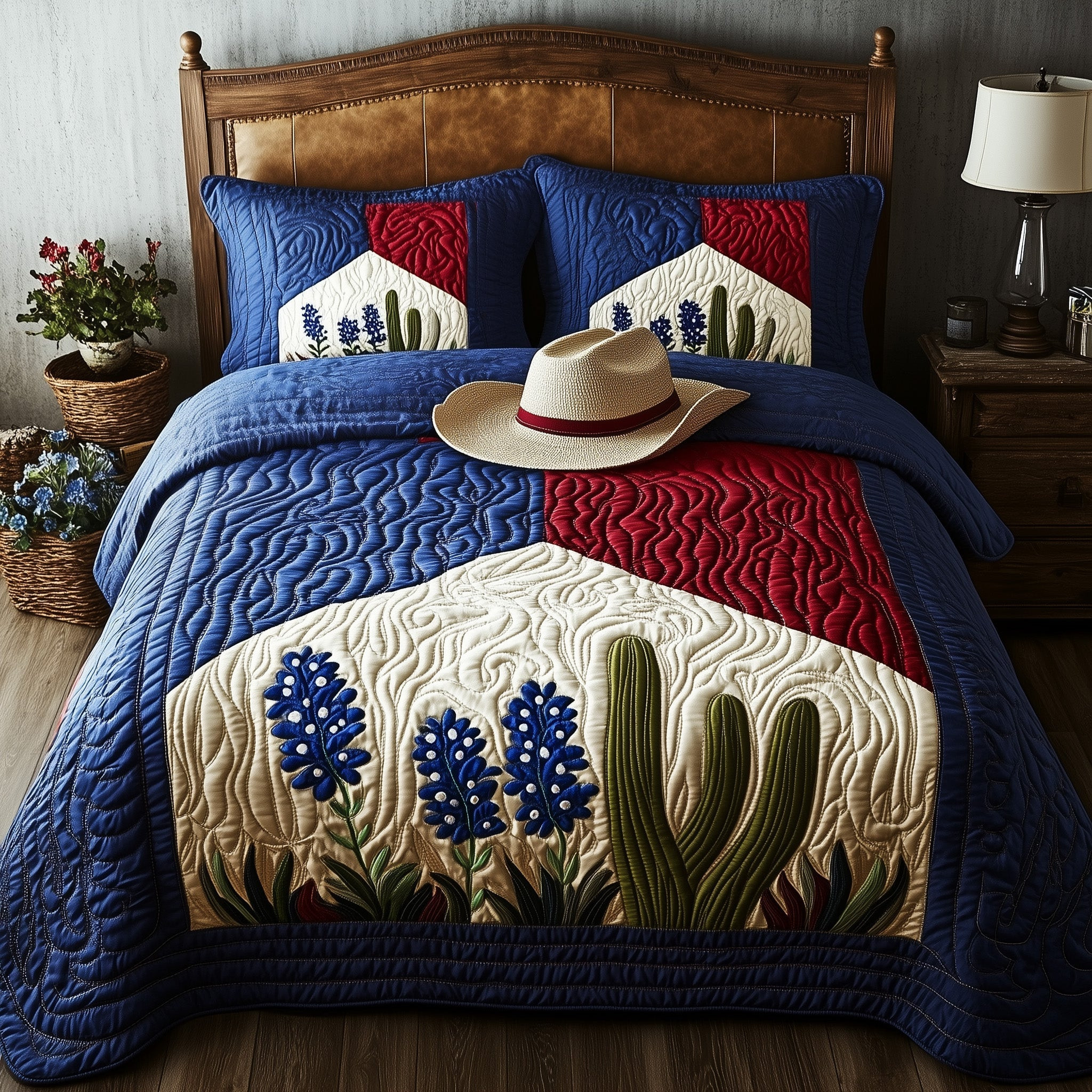 Texas Pride  Quilted Bedding Set Best Luxury Sheets Birthday Gifts For Mom