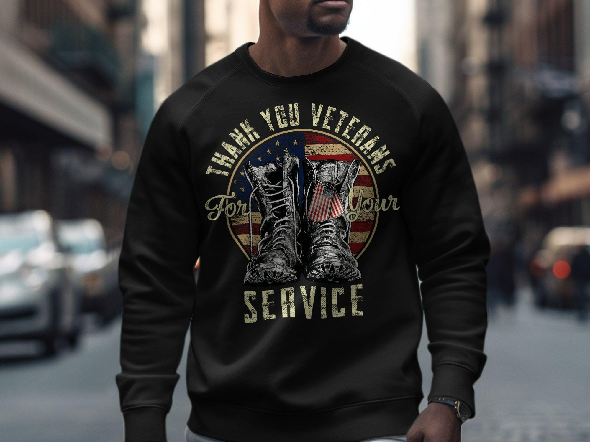 Thank You Veterans T-Shirt: Patriotic Boots & Flag Graphic US - Tradiviet - Image 2