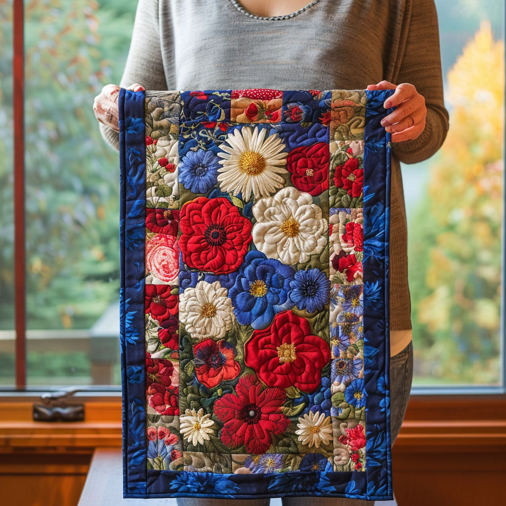 The Liberty Stitch Quilted Table Runner  4th Of July Table Runner Best Independence Day Gifts