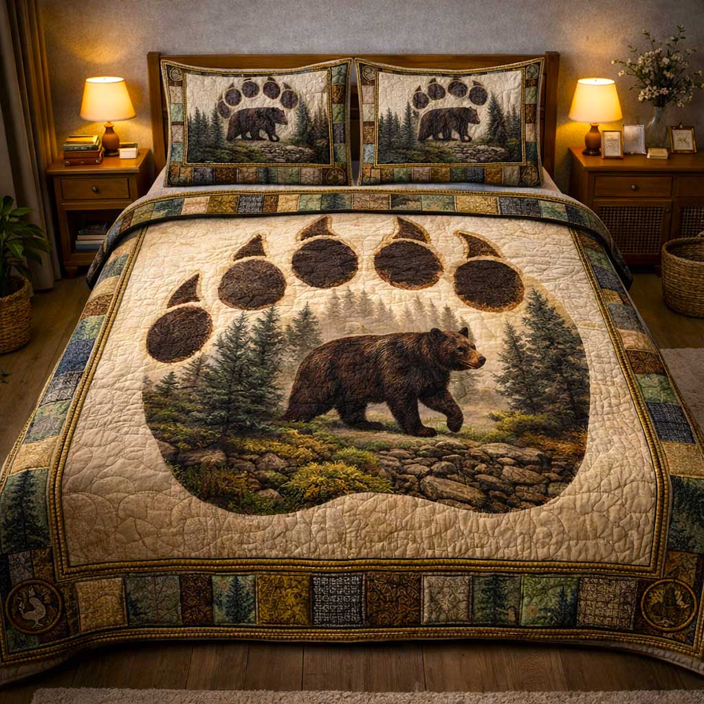 Timber Lodge Quilted Bedding Set Holiday Home Decor Mother's Day Gift Ideas - Tradiviet