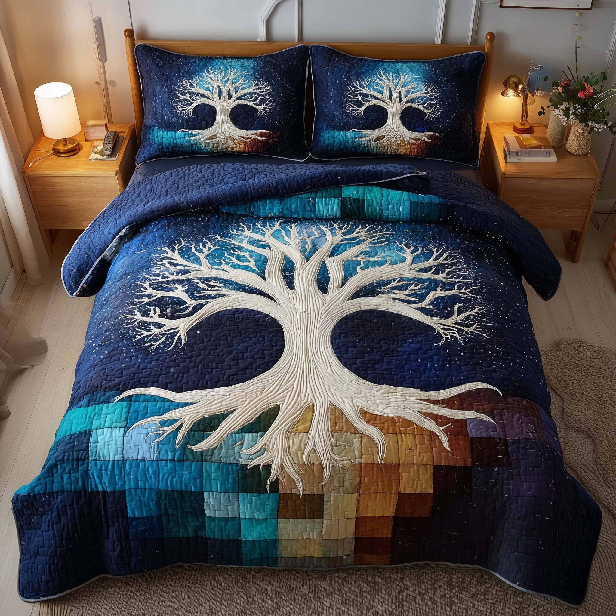 Tree Of Life Quilted Bedding Set Bedroom Decorations Tree of Life Gift For Friends - Tradiviet