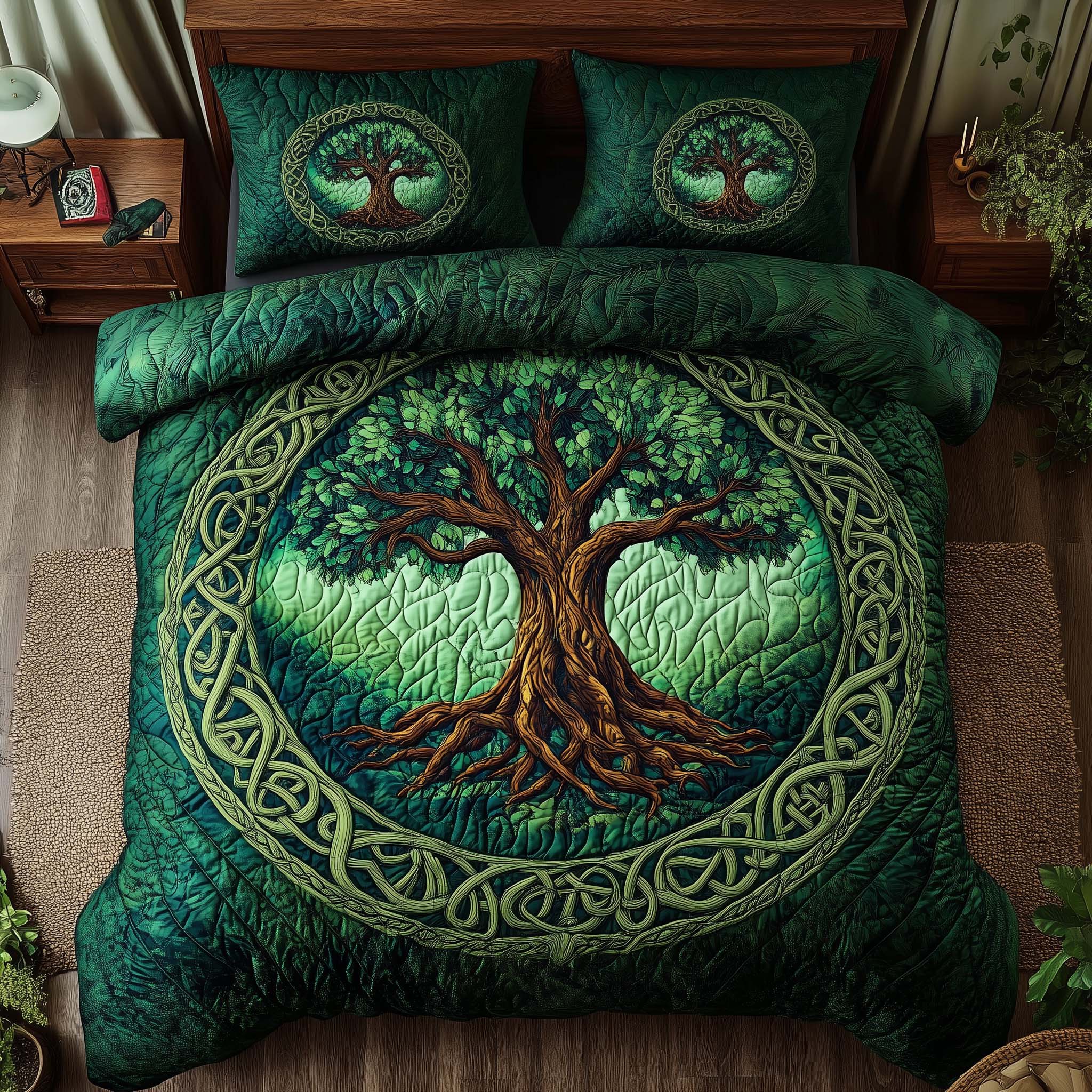 Tree Of Life Quilted Bedding Set Bohemian Bedroom Furniture Tree of Life Gift For Home Decor - Tradiviet