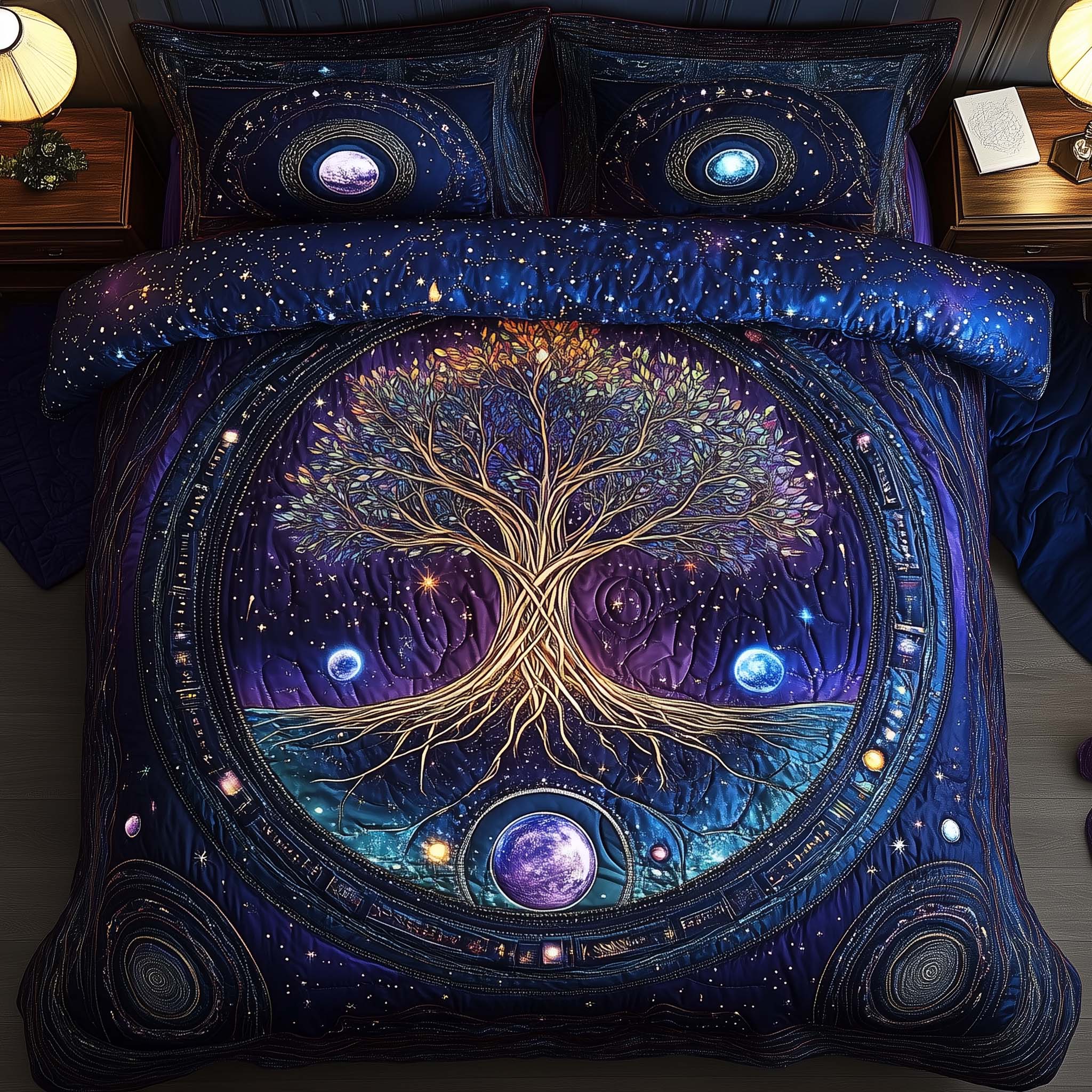 Tree Of Life Quilted Bedding Set Holiday Home Decor Tree of Life Gift For Her - Tradiviet