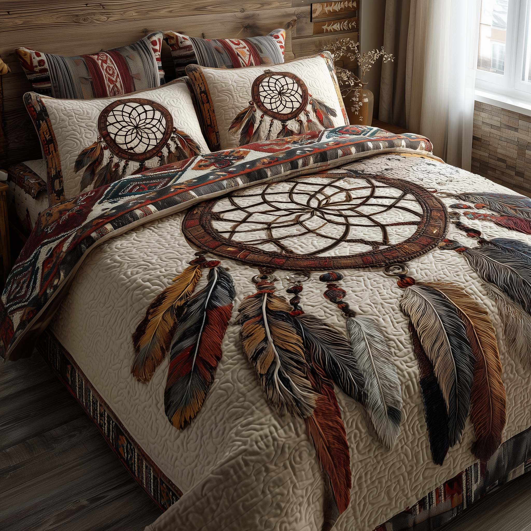 Tribal Reverie Quilted Bedding Set Autumn Inspired Bedroom Top Tribal Reverie Gift Ideas - Tradiviet