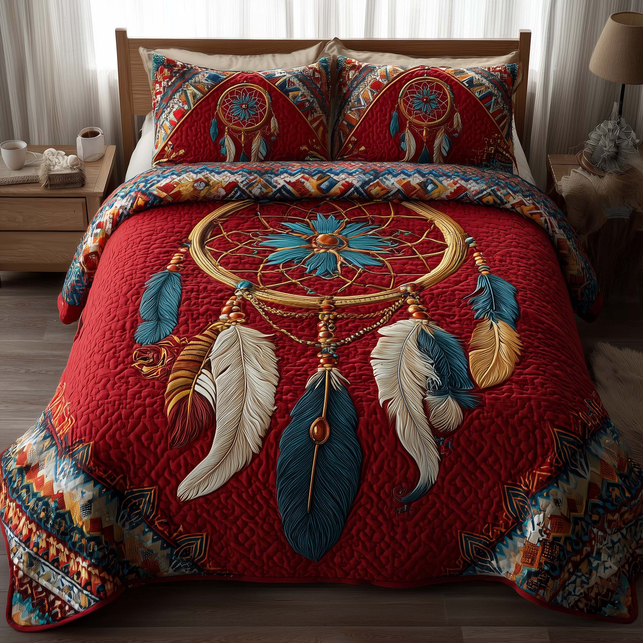Tribal Reverie Quilted Bedding Set Bedroom Decorations Best Tribal Reverie Gifts - Tradiviet